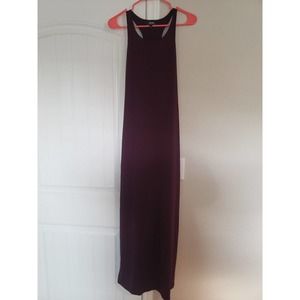 Lulu's maroon side suits long medium dress
